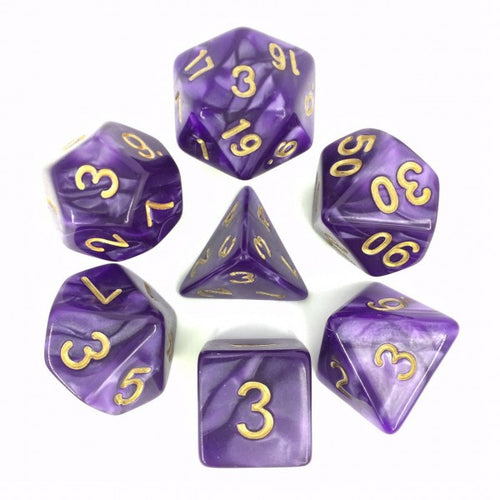 Polyhedral 7pc Dice Set - Purple Pearl